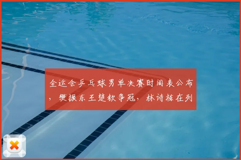 全运会乒乓球男单决赛时间表公布,樊振东王楚钦争冠,林诗栋在列